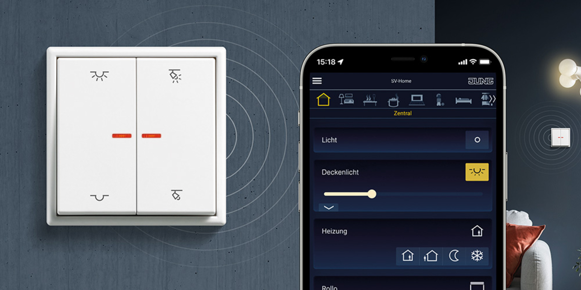 KNX RF Taster bei GERBER Spanndecken und Elektrotechnik GmbH in Würzburg